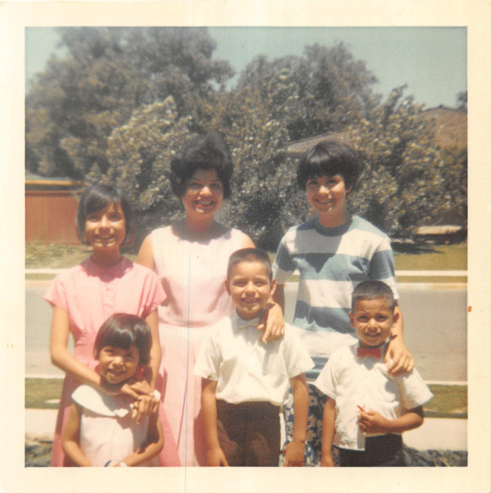 1960s Walnut Creek Easter Sunday with Joyce, Joe, Matt, Mich, mom &amp; Kathie